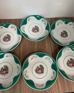 یک دست نعلبکی لیلی و مجنون ژاپنی قدیمی