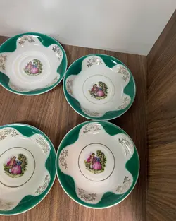 یک دست نعلبکی لیلی و مجنون ژاپنی قدیمی