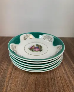 یک دست نعلبکی لیلی و مجنون ژاپنی قدیمی