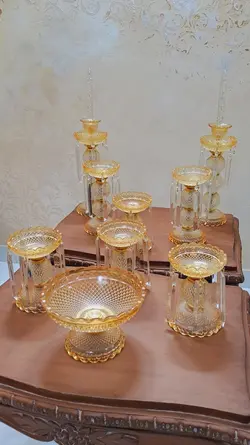 ست هفت سین عسلی طرح باکارات فرانسه - مرجع تخصصي فروش اجناس قدیمی، عتیقه جات، لوازم لوكس و آنتیک اروپایی