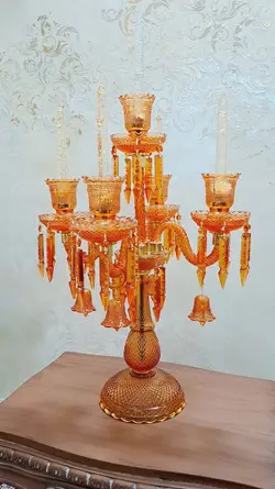 شمعدان پنج شاخه طرح باکارات فرانسه - مرجع تخصصي فروش اجناس قدیمی، عتیقه جات، لوازم لوكس و آنتیک اروپایی