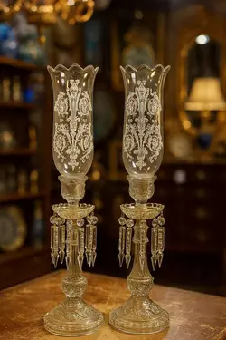 شمعدان چشم بلبلی طرح باکارات فرانسه - مرجع تخصصي فروش اجناس قدیمی، عتیقه جات، لوازم لوكس و آنتیک اروپایی