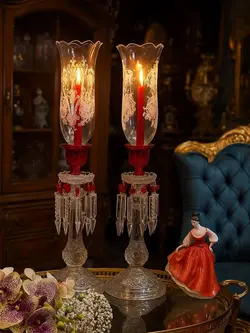 شمعدان چشم بلبلی طرح باکارات فرانسه - مرجع تخصصي فروش اجناس قدیمی، عتیقه جات، لوازم لوكس و آنتیک اروپایی