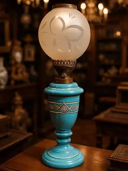 چراغ اوپالین فرانسوی اصل قاجاری - مرجع تخصصي فروش اجناس قدیمی، عتیقه جات، لوازم لوكس و آنتیک اروپایی