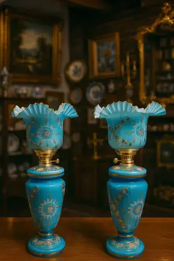 چراغ کریمخانی فیروزه‌ای - مرجع تخصصي فروش اجناس قدیمی، عتیقه جات، لوازم لوكس و آنتیک اروپایی