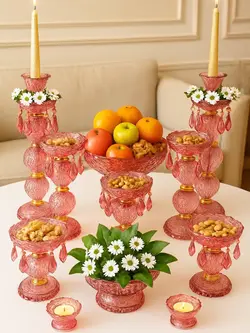 ست پذیرایی صورتی طرح باکارات فرانسه - مرجع تخصصي فروش اجناس قدیمی، عتیقه جات، لوازم لوكس و آنتیک اروپایی