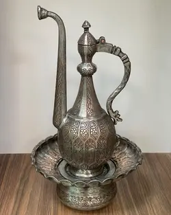 آفتابه لگن مسی تمام قلم کلکسیونی