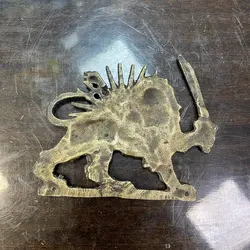 یک جفت پلاک برنجی شیر و خورشید طرح قدیم