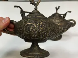 یک جفت قوری برنجی طرح قدیم