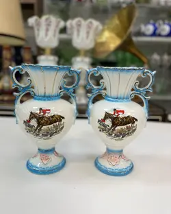 یک جفت گلدان کاپی قصاعی قدیمی