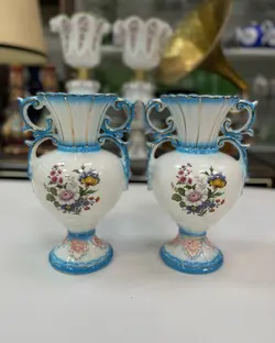 یک جفت گلدان کاپی قصاعی قدیمی