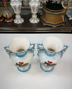 یک جفت گلدان کاپی قصاعی قدیمی