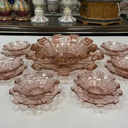 سرویس چهارده پارچه کریستال اصل چک و قدیمی