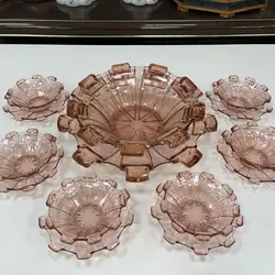 سرویس چهارده پارچه کریستال اصل چک و قدیمی