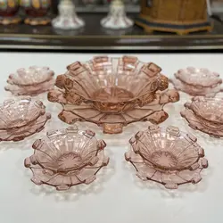 سرویس چهارده پارچه کریستال اصل چک و قدیمی