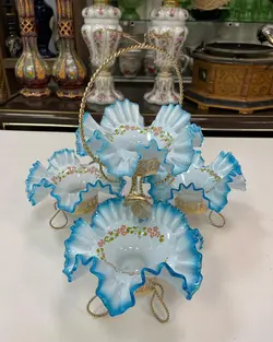 شیرینی خوری لب چین چهار طبقه فیروزه ای