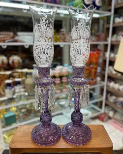 شمعدان چشم بلبلی بنفش طرح فرانسه