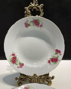 بشقاب خورشتخوری گلسرخی ژاپنی قدیمی