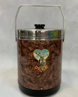 فلاسک یخ اروپایی قدیمی سایز بزرگ و پهن در حد نو ارتفاع تا دسته ۴۳ قطر دهانه ۲۳ سانت