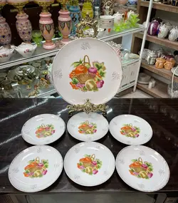 هفت پارچه کیک خوری معروف به مدل سبد میوه ساخت ژاپن و قدیمی