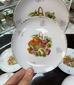 هفت پارچه کیک خوری معروف به مدل سبد میوه ساخت ژاپن و قدیمی