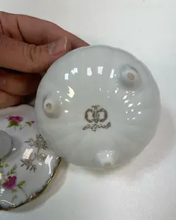 قندان لب چین گلسرخی ژاپنی قدیمی