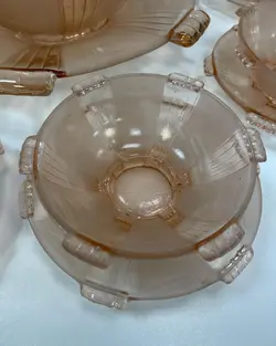 سرویس آجیل و شکلاتخوری صورتی قدیمی