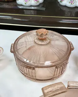 سرویس آجیل و شکلاتخوری صورتی قدیمی