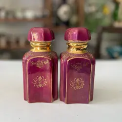 یک جفت چایدان لیلی مجنون اصل ژاپن و قدیمی مارک یاماسن سالم و نو ارتفاع ۱۵ سانت