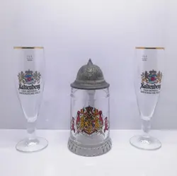 ست جام و ماگ آبجو خوری آلمانی کاملا سالم فوق العاده زیبا و قدیمی ارتفاع ۲۰ و ۲۳