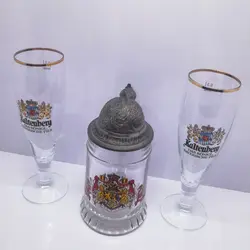 ست جام و ماگ آبجو خوری آلمانی کاملا سالم فوق العاده زیبا و قدیمی ارتفاع ۲۰ و ۲۳