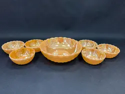 هفت پارچه بارفتن اصل آمریکا قدیمی قطر پیاله ۱۰ کاسه ۲۱ سانت کاملا سالم و نو درجه یک و کم یاب