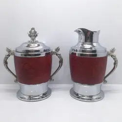 ست پارچ و یخدان قدیمی ژاپنی کاملا سالم / آکبند بسیار زیبا و نوستالژی ارتفاع ۲۲