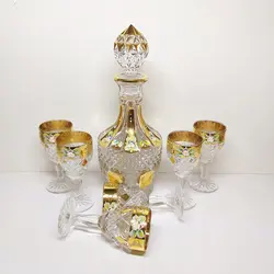 تنگ و گیلاس کریستال چک کاملا سالم فوق العاده زیبا تمام کار دست ارتفاع تنگ ۳۳