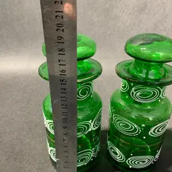 یک جفت چایدان قدیمی ارتفاع ۱۹ سانت خوش رنگ و زیبا