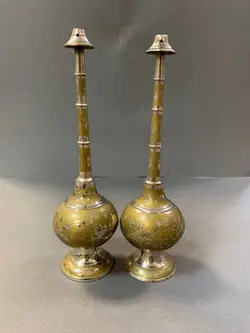 یک جفت گلابپاش برنجی قدیمی