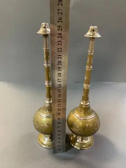 یک جفت گلابپاش برنجی قدیمی