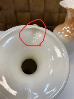 گلدان قصاعی قدیمی دوطرف عکس دار ارتفاع ۲۵ سانت