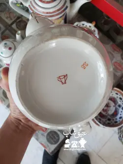 قوری پنج گل روس اصل قدیمی سایز شماره دو (بزرگ) مارک ماهی فوق العاده زیبا و کم یاب کاملا سالم