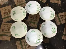 شش عدد پیاله ماست خوری گل گندمی ژاپنی قدیمی مارک بازرگانی مسعود قطر ۱۳سانت فوق العاده کم یاب کاملا سالم و نو درجه یک همگی یک مارک