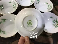 شش عدد پیاله ماست خوری گل گندمی ژاپنی قدیمی مارک بازرگانی مسعود قطر ۱۳سانت فوق العاده کم یاب کاملا سالم و نو درجه یک همگی یک مارک