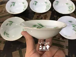 شش عدد پیاله ماست خوری گل گندمی ژاپنی قدیمی مارک بازرگانی مسعود قطر ۱۳سانت فوق العاده کم یاب کاملا سالم و نو درجه یک همگی یک مارک