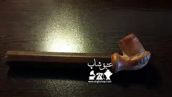 چپق قاجاری کاملا سالم چوب عناب ۶ پر طول ۲۱ سانت