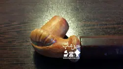 چپق قاجاری کاملا سالم چوب عناب ۶ پر طول ۲۱ سانت