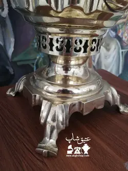 سماور گلابی قدیمی روسی دسته توری پرداخت شده قدمت بالای ۸۰ سال ارتفاع ۵۰ وزن ۷ کیلو شکم دار مهر زنده مدل کمیاب کاملا فابریک، بکر ودست نخورده