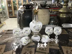 تنگ و جام چک قدیمی کاملا سالم و تمیز نقاشی کار دست ارتفاع تنگ ۳۵ سانت