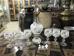 تنگ و جام چک قدیمی کاملا سالم و تمیز نقاشی کار دست ارتفاع تنگ ۳۵ سانت