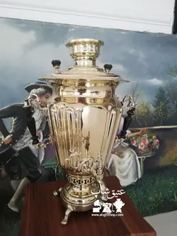 سماور دسته کاپی قدیمی روسی پرداخت شده قدمت بالای ۸۰ سال ارتفاع ۵۳ وزن ۶ کیلو مهر زنده کاملا فابریک، بکر ودست نخورده بدون کوچکترین ایراد