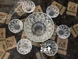 هفت پارچه آجیل‌ خوری فرانسوی قدیمی فوق العاده زیبا کاملا سالم و نو قطر کاسه ۲۳ پیاله ۱۱