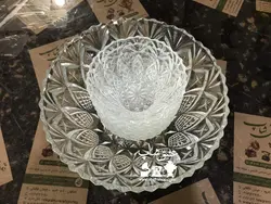 هفت پارچه آجیل‌ خوری فرانسوی قدیمی فوق العاده زیبا کاملا سالم و نو قطر کاسه ۲۳ پیاله ۱۱